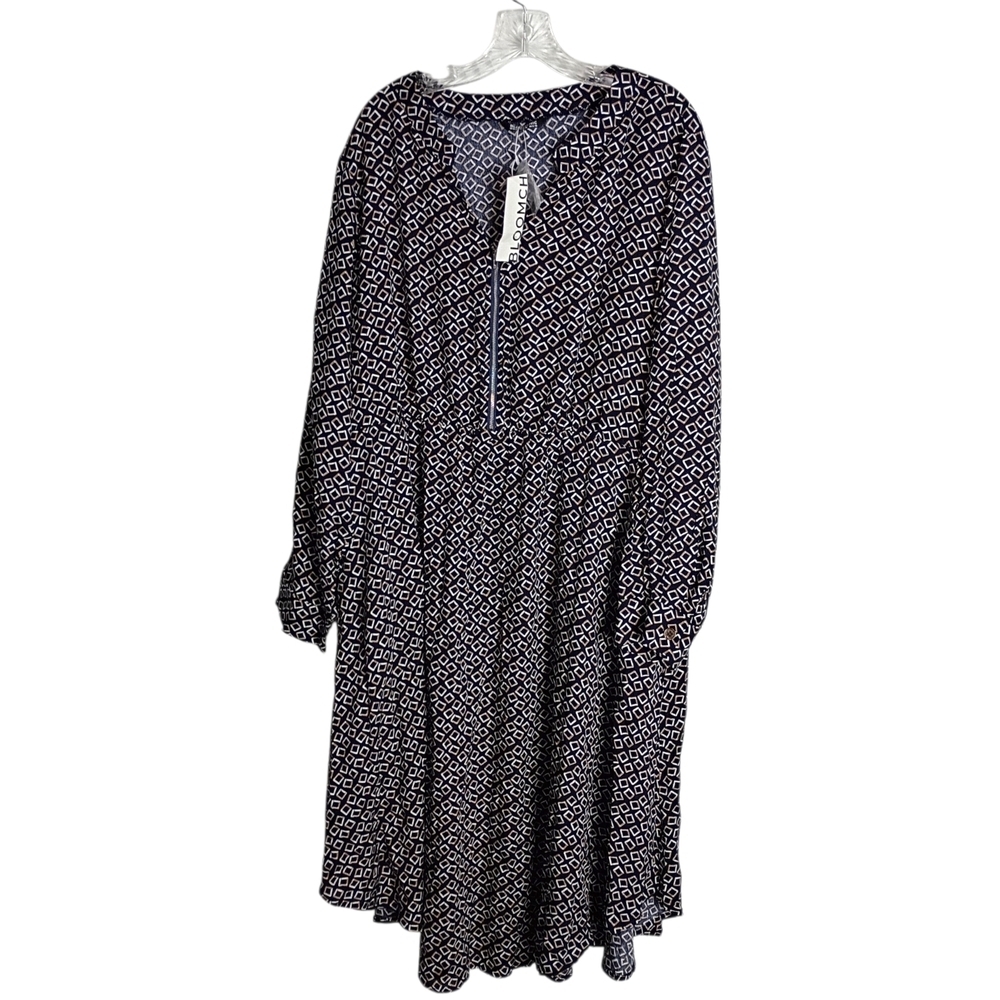 BloomChic 0Geometric Print Long Sleeve Midi Dress - 22/24